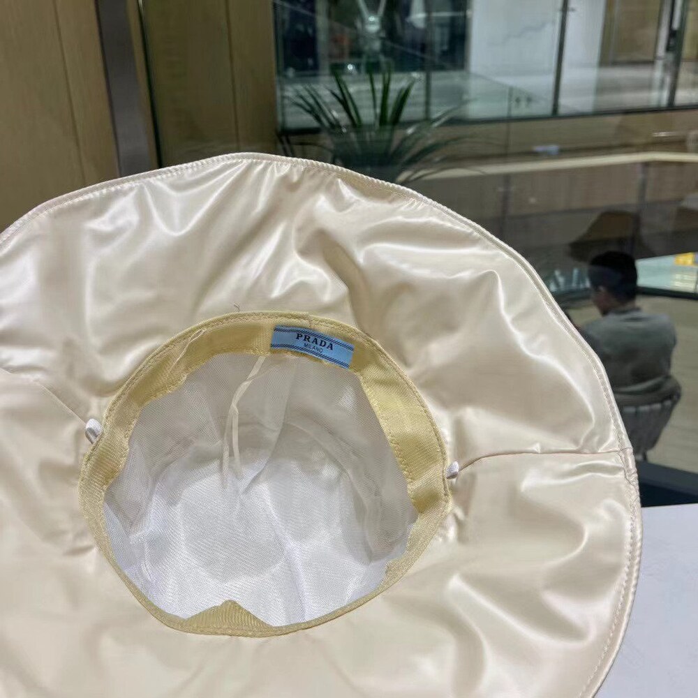 Prada Nylon Bucket Hat in Cream - Picture 5 of 7